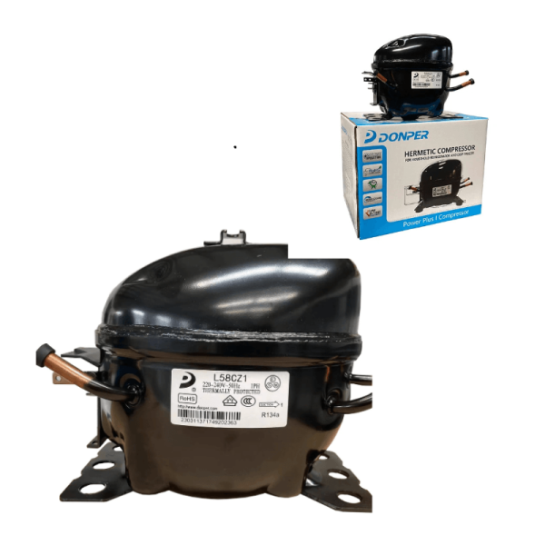 DONPER 1/8HP Fridge Compressor – Refrigerator & Freezer Compressor for R134a/R600a in Ghana