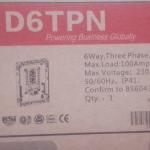 6 Way 18 Pole Three Phase TPN Distribution Board with 100A Main Isolator & MCBs