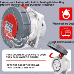 Industrial Plug & Socket IP67 – 3 Pin 16A Waterproof Heavy Duty Power Connector Set