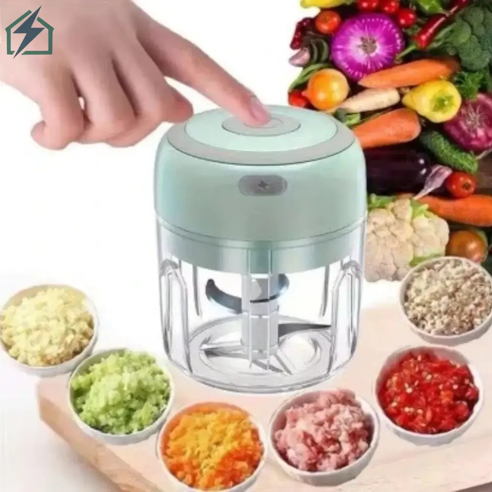 Mini Electric Garlic Crusher Ghana – USB Rechargeable Food Chopper for Garlic, Pepper & Onion Compact Size