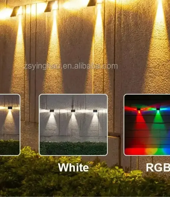 RGB Solar Garden Patio Wall Lights IP65 Waterproof LED Fence Lights Ghana (2)