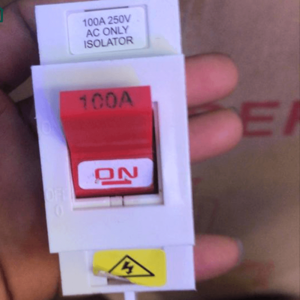 100A Single Phase Isolator Switch – Main Power Cut-Off Switch (220V AC) for Ghana