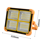 Solar Rechargeable 4 Head LED Flood Light – Outdoor Emergency Security Light Ghana