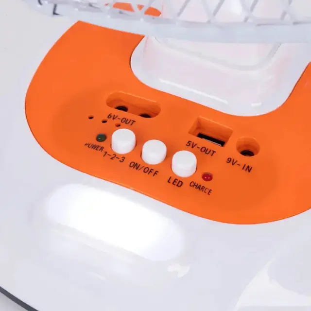 Solar Rechargeable Fan with LED Light & USB Charging Dumsor in Ghana  (6)