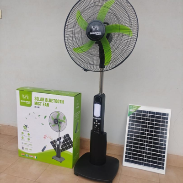 Suiming Energy 18-Inch Rechargeable Solar Fan SM-CF002 – AC/DC with Solar Charging