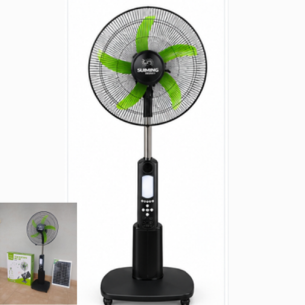 Suiming Energy 18-Inch Rechargeable Solar Fan SM-CF002 – AC/DC with Solar Charging