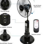 SUIMING Portable Solar Fan Light Kit – 16-Inch Rechargeable Fan, LED Lantern & 6000mAh Power Bank Ghana