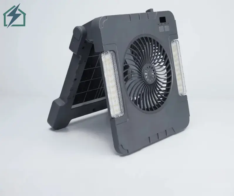 SUIMING Portable Solar Fan Light Kit – 6000mAh Rechargeable Fan, LED Light & Power Bank (6)