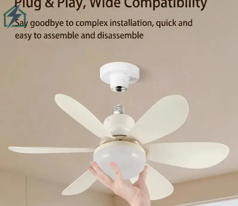 SUIMING Smart Remote E27 Screw Fan Light – 2-in-1 Ceiling Fan & Dimmable LED Light Ghana (6)