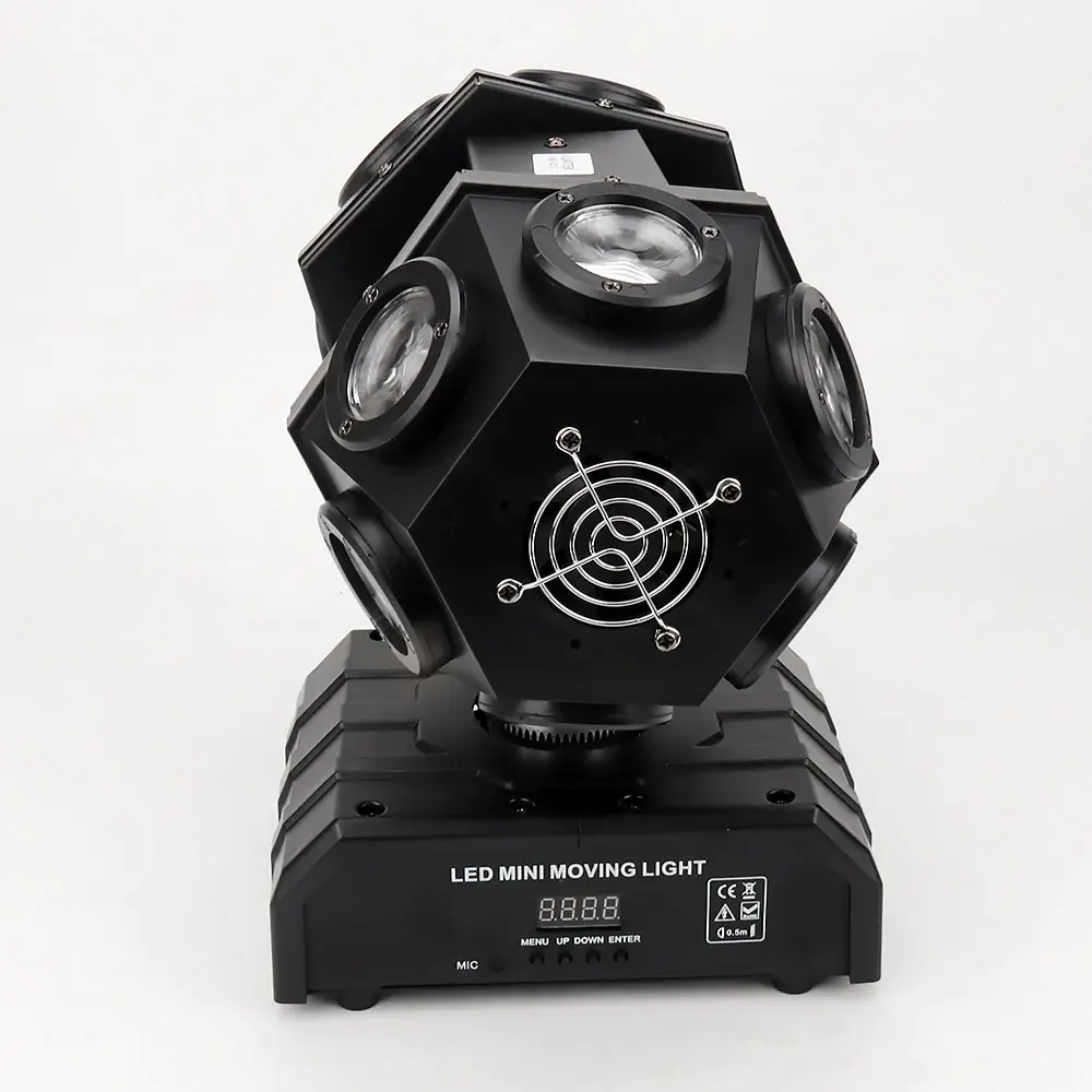 12×12W Double Ball RGB Moving Head Light with Red & Green Laser Effects Ghana (3)