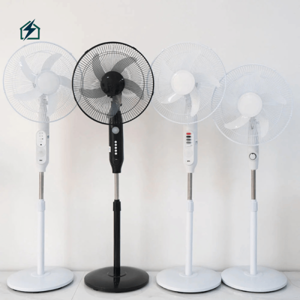 16 Inch Solar Rechargeable Standing Fan – High Power Cooling Fan with Solar Panel