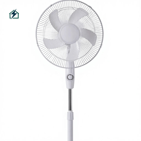 16 Inch Solar Rechargeable Standing Fan – High Power Cooling Fan with Solar Panel