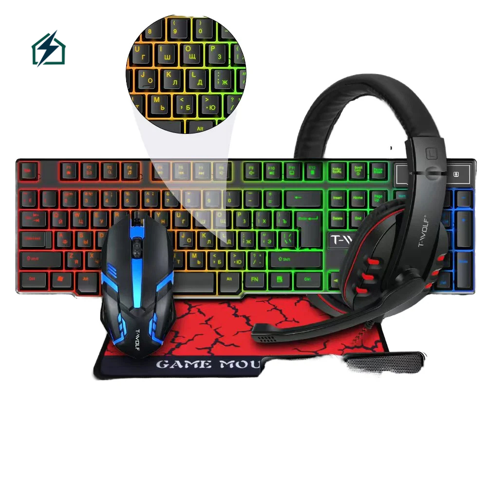 ✔ 4-in-1 Gaming Combo_ Keyboard + Mouse + Headset + USB Connectivity