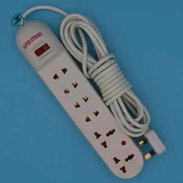 6-Outlet Electrical Extension Socket with USB Ports – Heavy Duty Power Strip for Homes & Offices in Ghana