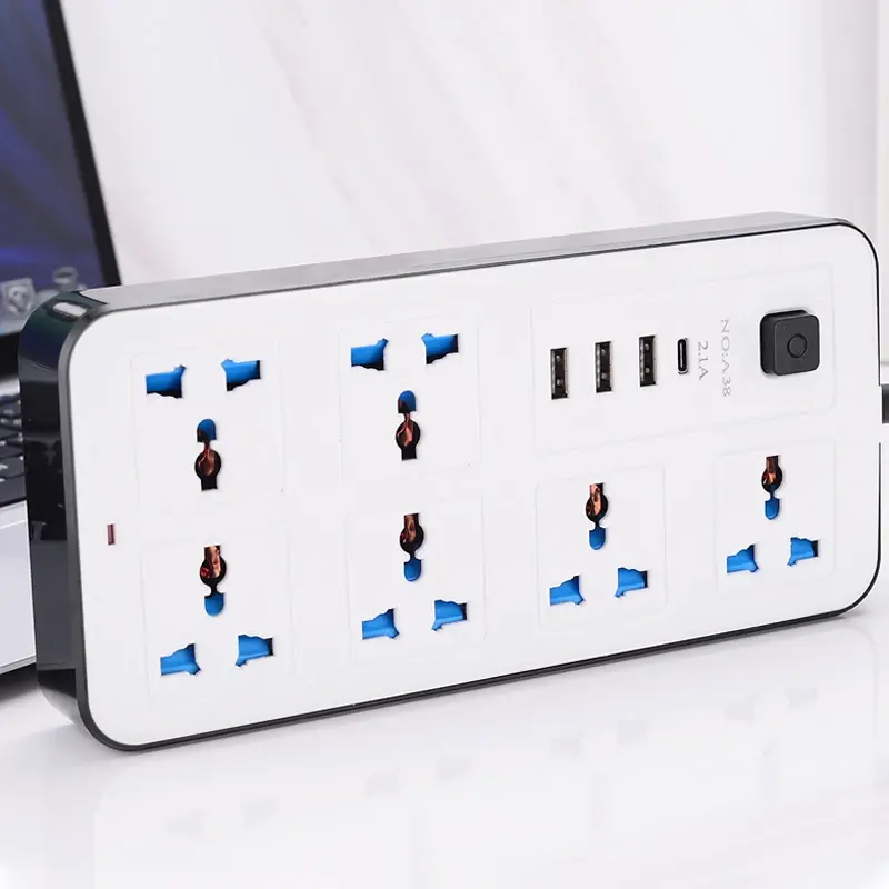 6-Outlet Electrical Extension Socket with USB Ports – Heavy Duty Power Strip for Homes & Offices Ghana (4)