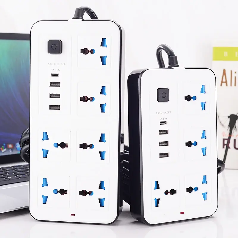 6-Outlet Electrical Extension Socket with USB Ports – Heavy Duty Power Strip for Homes & Offices Ghana (6)