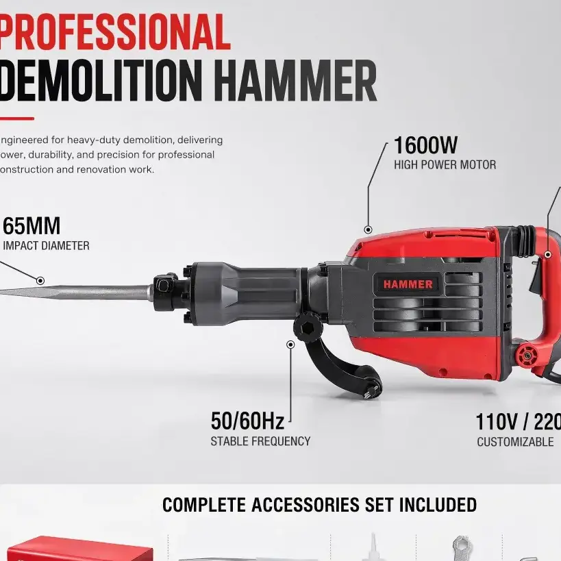 65A85A Heavy-Duty Electric Demolition Drill — 220V Industrial Crushing Tool Ghana (4)