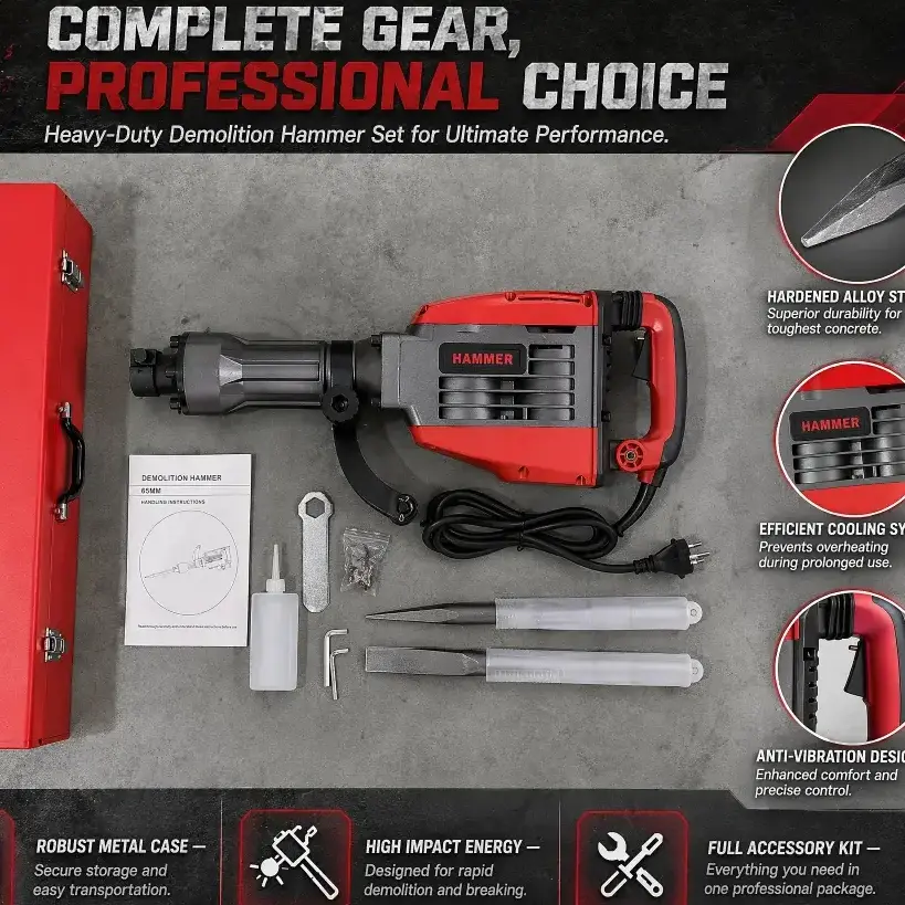65A85A Heavy-Duty Electric Demolition Drill — 220V Industrial Crushing Tool Ghana (6)