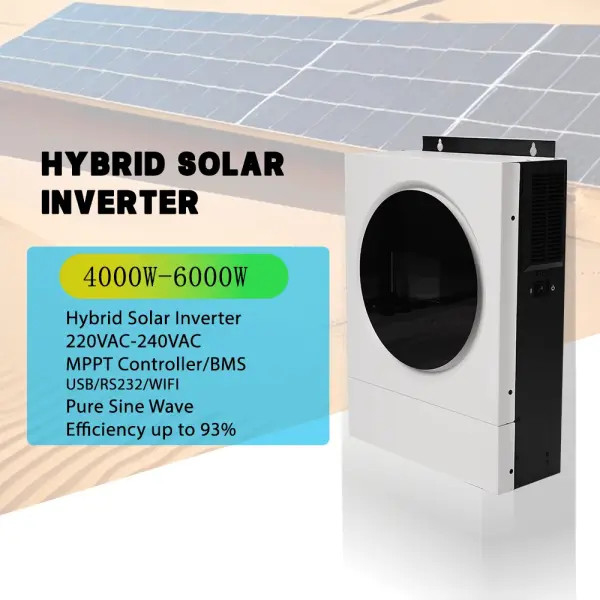 6KW Hybrid Solar Inverter 6000VA/12000VA Peak 48V Pure Sine Wave with Wi-Fi