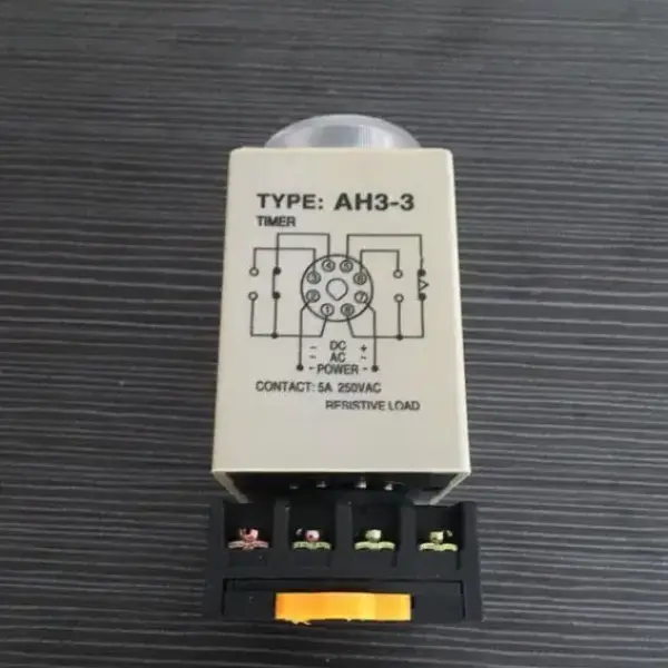 AC 220V AH3-3 Delay Timer Relay – 0–60 Seconds/Minutes Time Relay with Socket Base