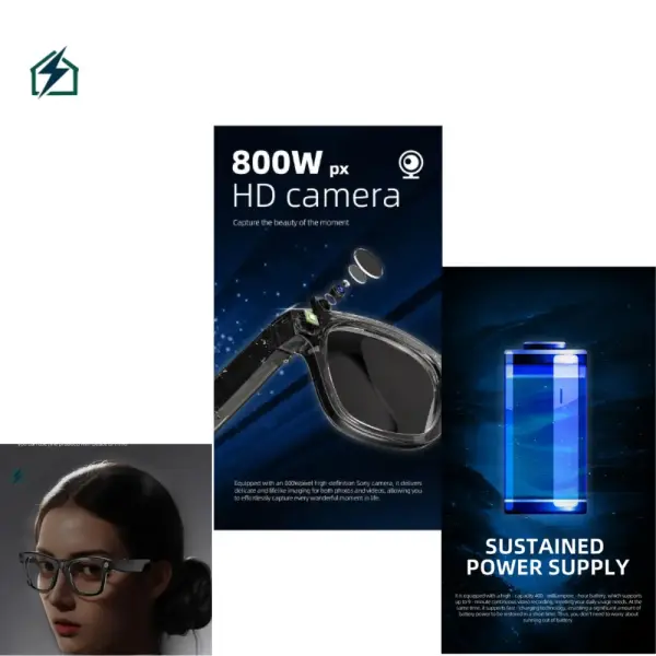 AI Smart Glasses with Camera & Real-Time Translation Ghana – 1080P Video Recording, Voice Assistant, Music & Calls
