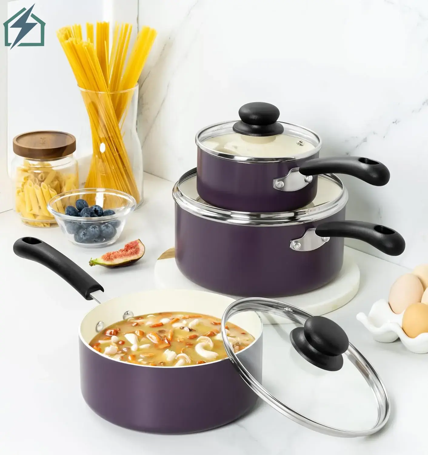 Aluminum Ceramic Non-Stick Cookware Set Ghana – Durable Home Kitchen Pots 1 (1)