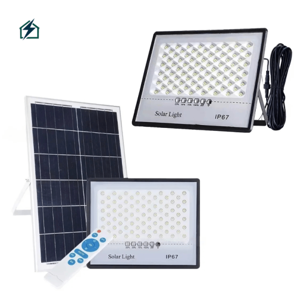 100W Solar LED Flood Light Outdoor – Waterproof Security Light with Panel