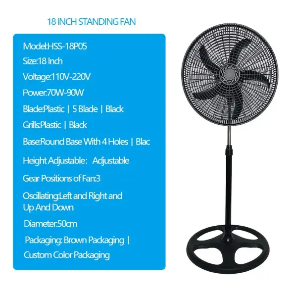 Avelon 18-Inch Industrial Standing Fan – Strong Wind Cooling Fan Ghana
