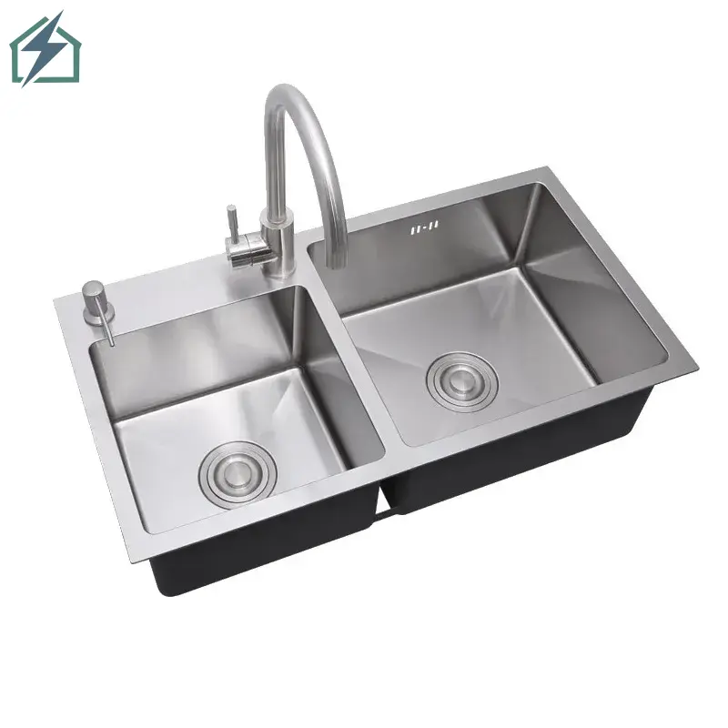 Black Double Bowl Kitchen Sink – Premium Stainless Steel Kitchen Sink Ghana (1)