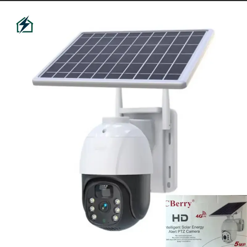 C-Berry PTZ Solar Security Camera 4G Wireless Smart CCTV Camera with AI Detection & Two-Way Audio for Ghana 4G Wireless Connectivity
