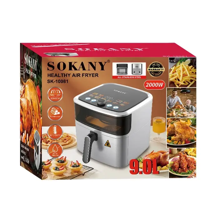 9L 2000W Large Display Air Fryer Manual Control Electric Cooker