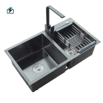Black Double Bowl Kitchen Sink