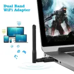 Dual Band USB WiFi Antenna 2.4GHz & 5GHz – Long Range High Gain Wireless Adapter for PC & Desktop Ghana
