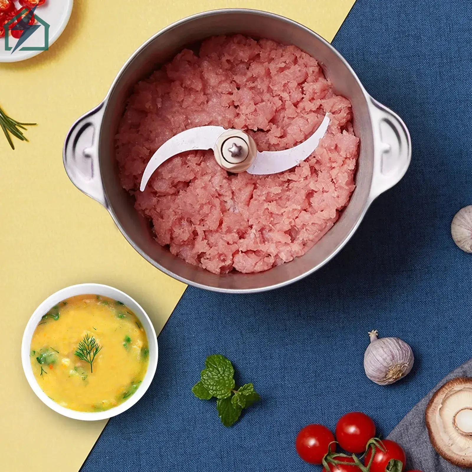 Electric Food Processor & Meat Grinder 2.0L Ghana – Stainless Steel Multi-Purpose Chopper 1 (3)