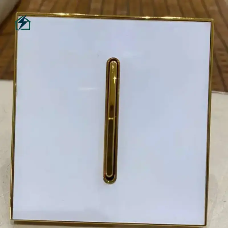 🔄Frameless Gold Single Gang Wall Switch – Luxury 10A Light Switch for Homes & Offices in Ghana  Mechanical Life Over 100,000 Operations