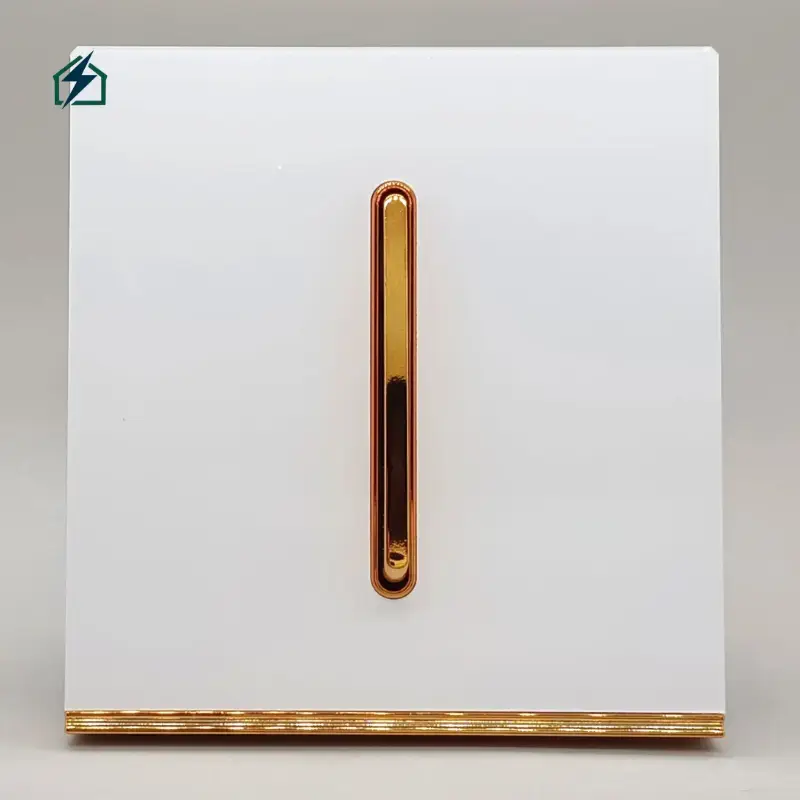🏠Frameless Gold Single Gang Wall Switch – Luxury 10A Light Switch for Homes & Offices in Ghana  Modern Slim Design