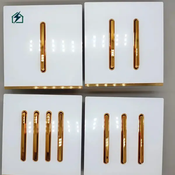 Frameless Gold Single Gang Wall Switch – Luxury 10A Light Switch for Homes & Offices in Ghana