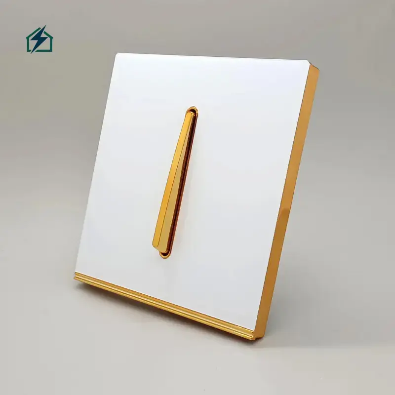🔘Frameless Gold Single Gang Wall Switch – Luxury 10A Light Switch for Homes & Offices in Ghana  Single Gang Switch