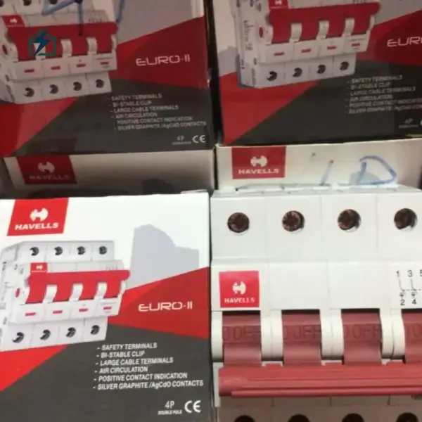 Havells 4 Pole Circuit Breaker – Heavy Duty Three-Phase MCB for Industrial & Commercial Electrical Protection Ghana