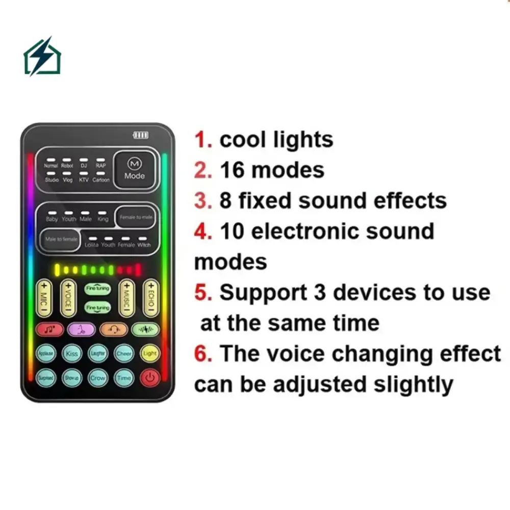 I9 Portable Voice Changer & Audio Mixer Ghana – Live Streaming, Gaming & Podcast Sound Card Built-In Sound Effects