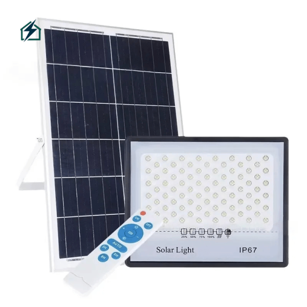 100W Solar LED Flood Light Outdoor – Waterproof Security Light with Panel