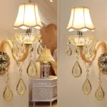 K9 Crystal Wall Lamp 351 – Round Champagne Crystal Wall Light for Bedroom & Living Room Ghana