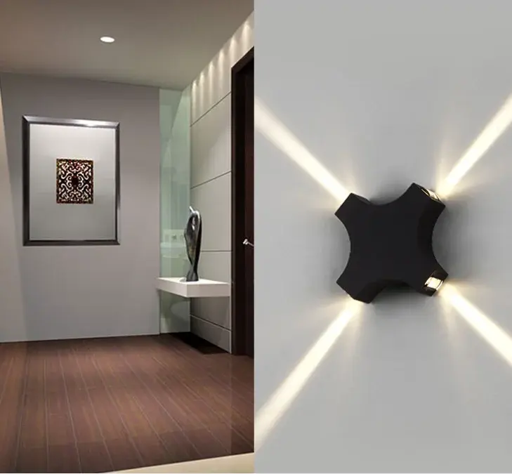 LED Cross Star Wall Light – Modern Outdoor Waterproof Aluminium Wall Lamp for Homes & Hotels Ghana (2)
