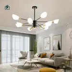 Luxury Modern Glass & Iron Chandelier Pendant Light – Elegant LED Ceiling Light for Ghana