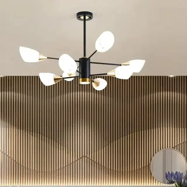 Luxury Modern Glass & Iron Chandelier Pendant Light – Elegant LED Ceiling Light for Ghana (2)