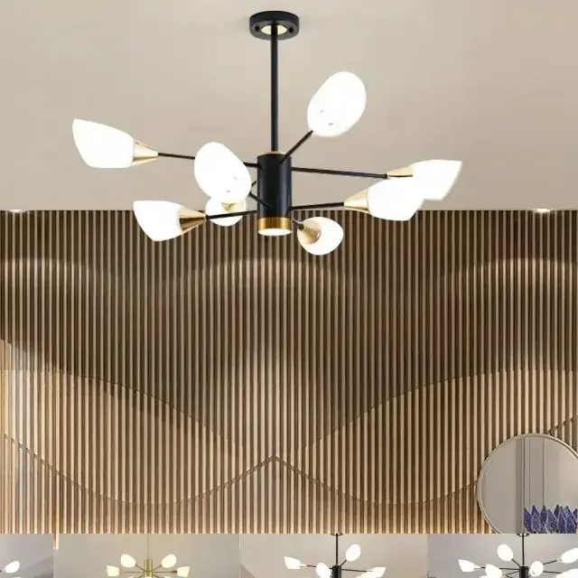 Luxury Modern Glass & Iron Chandelier Pendant Light – Elegant LED Ceiling Light for Ghana (3)