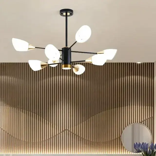 Luxury Modern Glass & Iron Chandelier Pendant Light – Elegant LED Ceiling Light for Ghana (4)