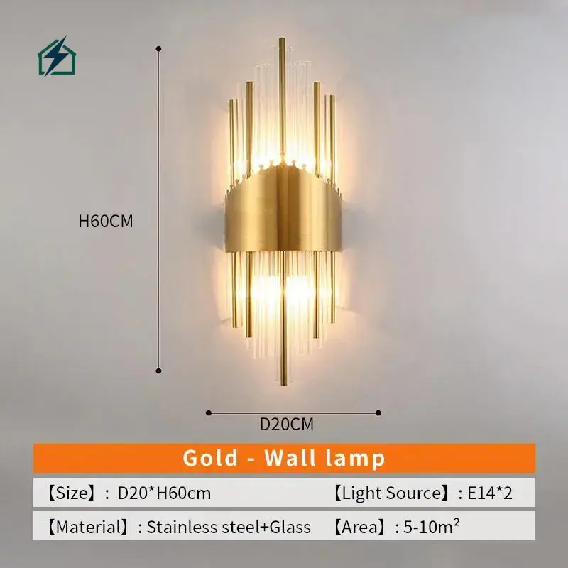 Modern Crystal Wall Lamp with Fabric Shade – Dimmable Luxury Wall Light for Homes & Hotels in Ghana Durable Metal Construction