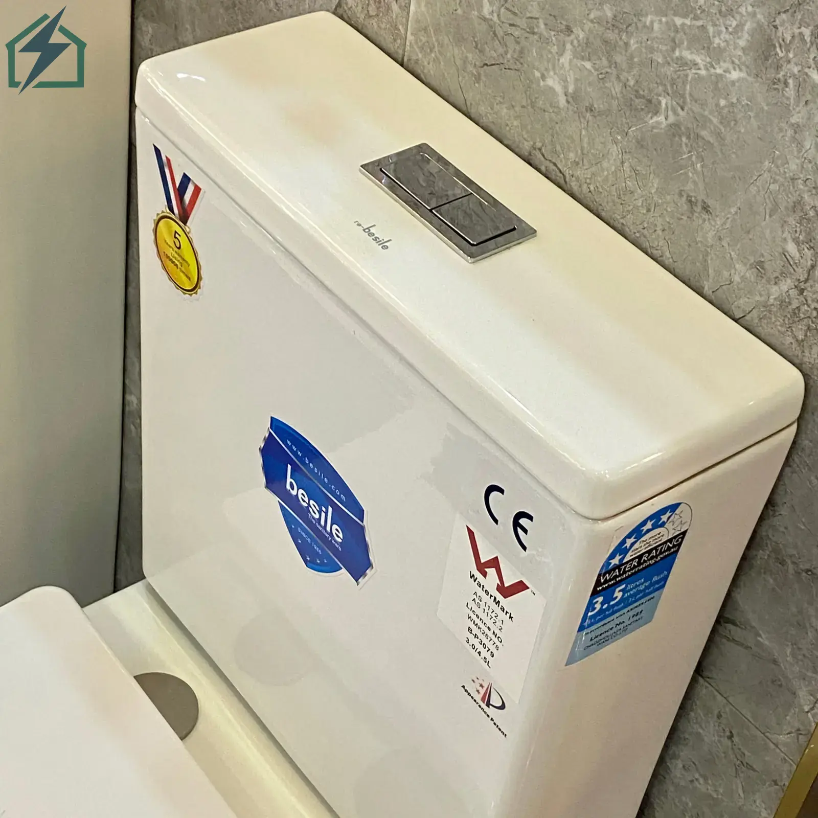 Modern Dual Flush Ceramic Toilet – Water Saving Two-Piece WC Toilet for Homes, Hotels & Offices Ghana (6)