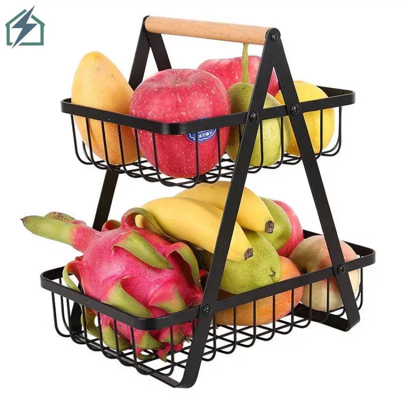 Modern Iron 3-Tier Hanging Fruit Basket Ghana – Space-Saving Kitchen Storage Rack 1 (1)